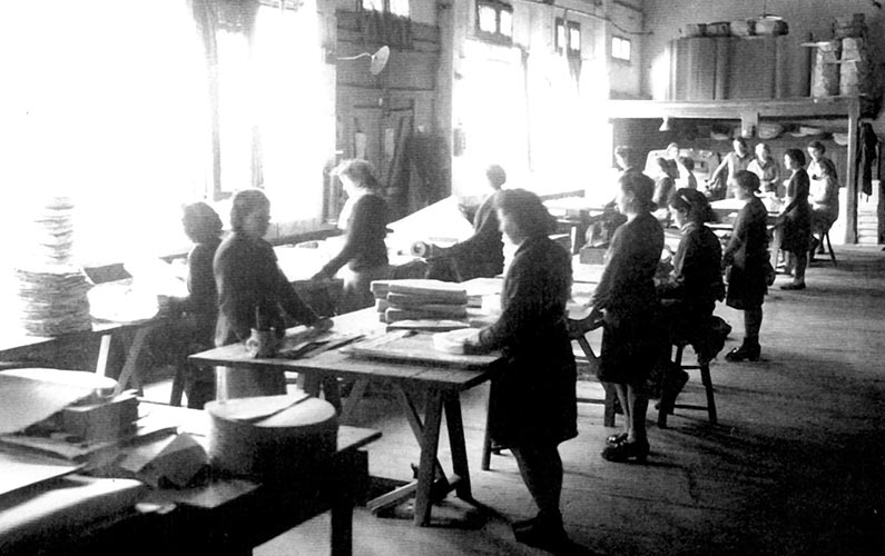 Atelier de comptage des feuilles en 1944