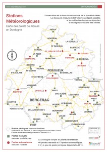 Les stations météorologiques du département de la Dordogne