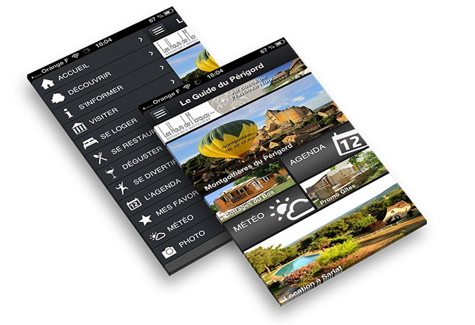Trouverez toutes les bonnes adresses de la région grâce à l'application smartphone du Guide du Périgord
