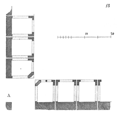 Plan de la bastide de Monpazier – Illustration du Dictionnaire raisonné de l'architecture française du XIe au XVIe siècle, par Eugène Viollet-le-Duc, 1856