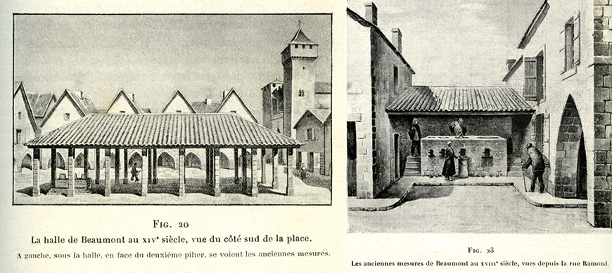Gravures de la Halle de Beaumont-du-Périgord