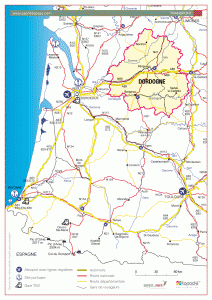 Le réseau routier de l'Aquitaine et de la Dordogne